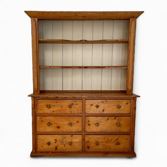 Antique English pine hutch