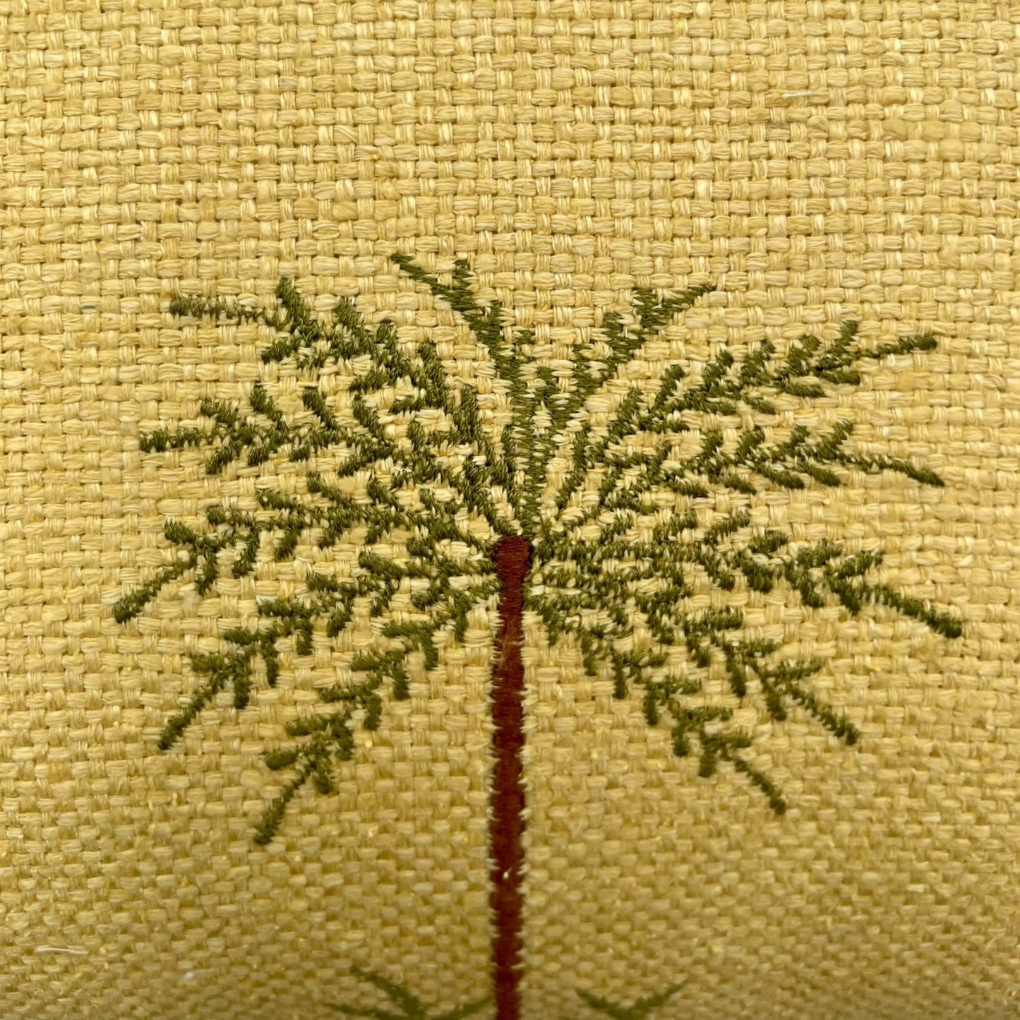 Pillow in vintage yellow embroidered Silk Burette