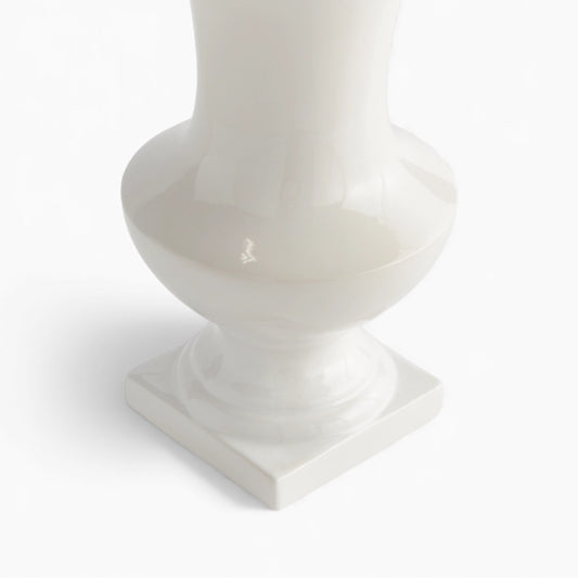 Footed large white vase