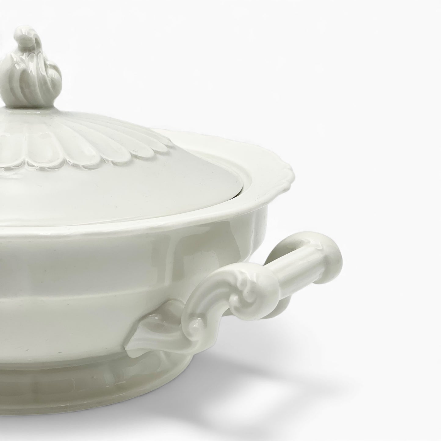 Antique Limoges white porcelain tureen