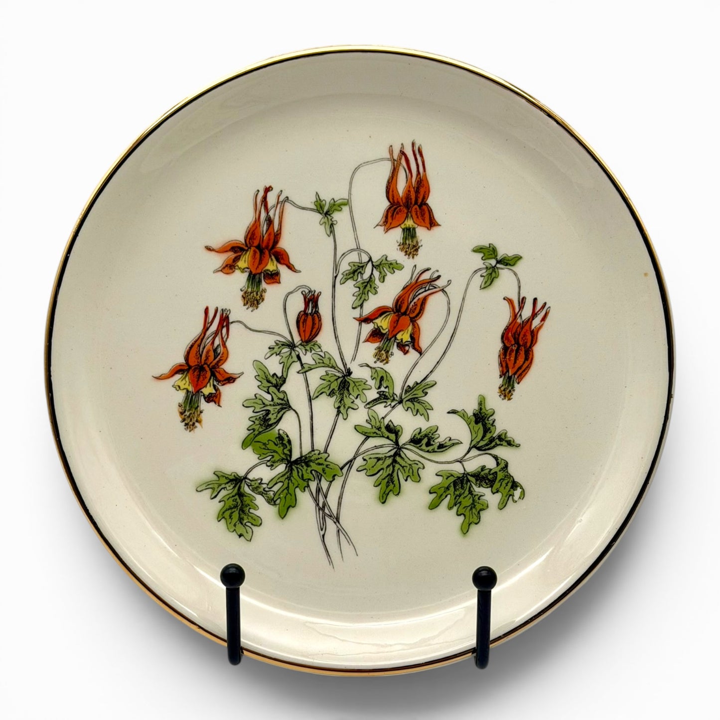 Vintage Delano Studios hand painted floral plates