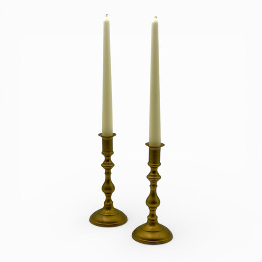 Pair of Vintage farmhouse brass candlesticks
