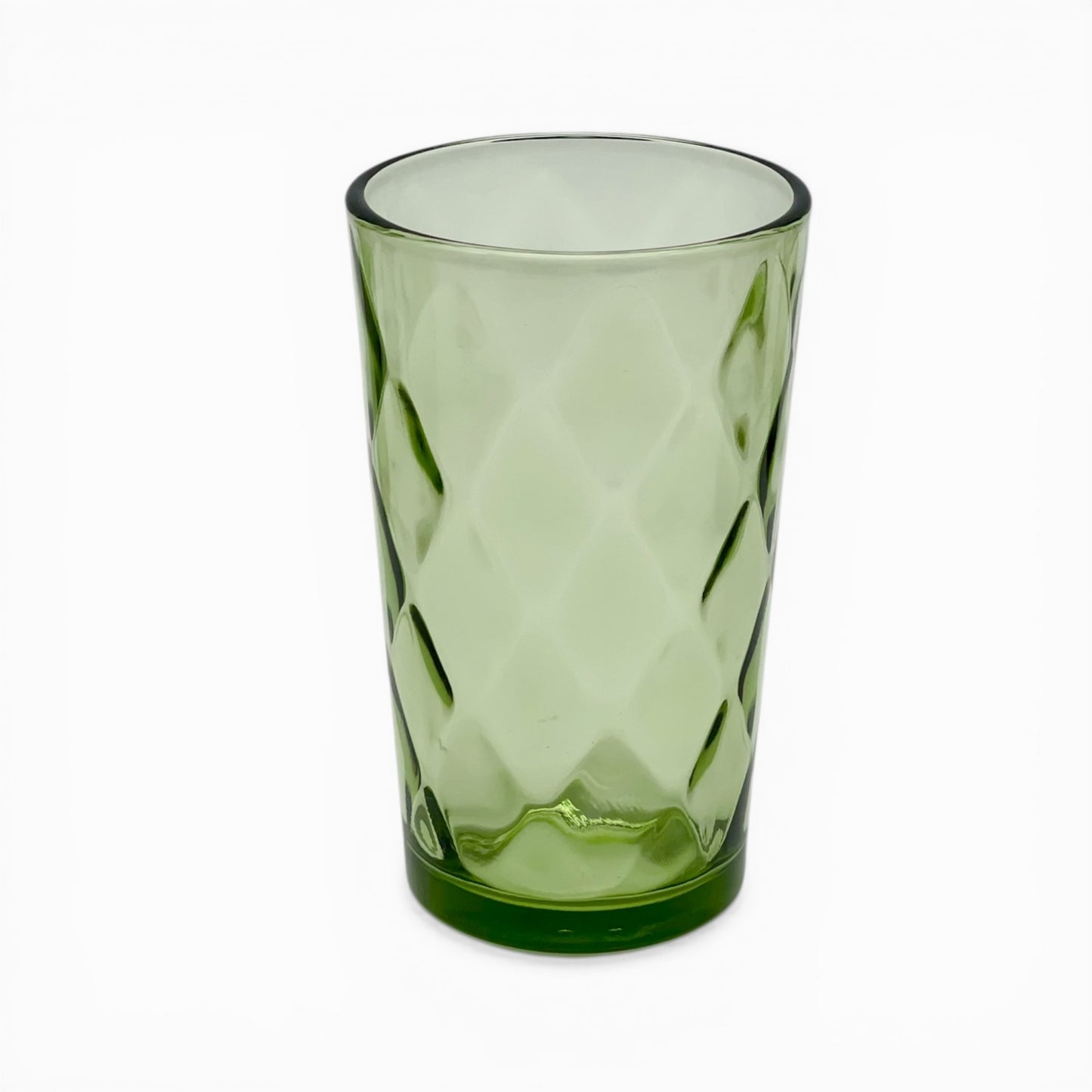 Set of eight vintage green glass tumblers