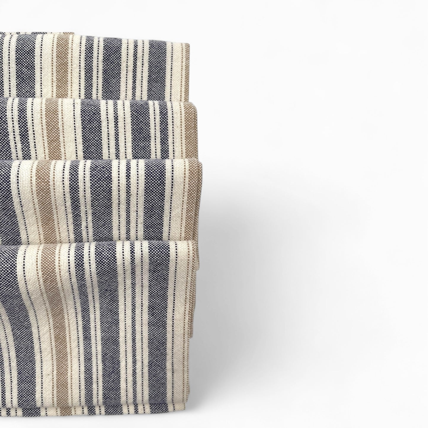 Set of four blue stripped Italian fabric dinner napkins