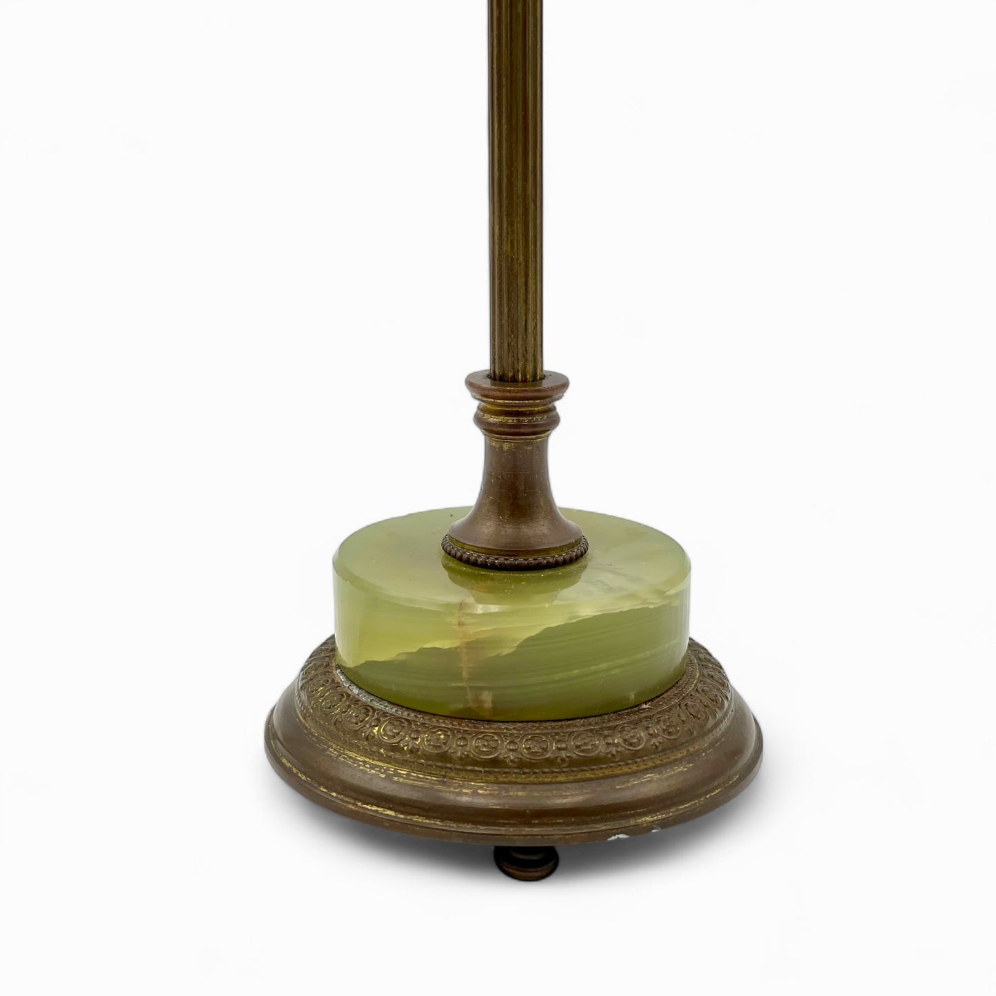 Antique small brass and albaster boudoir lamp