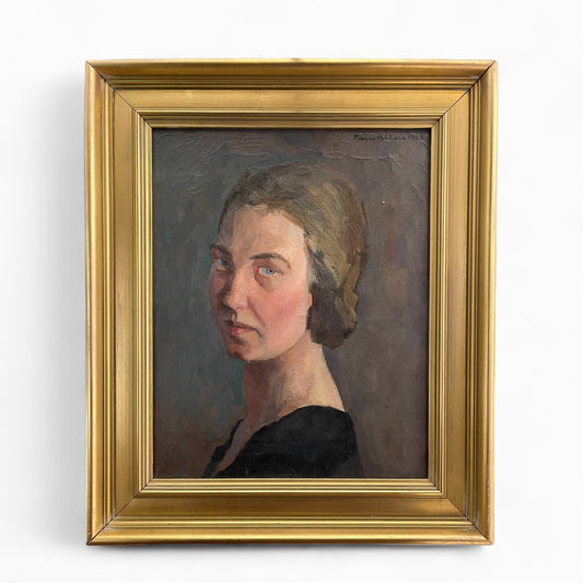 French oil on canvas portrait by PIERRE VILLAIN - 1928