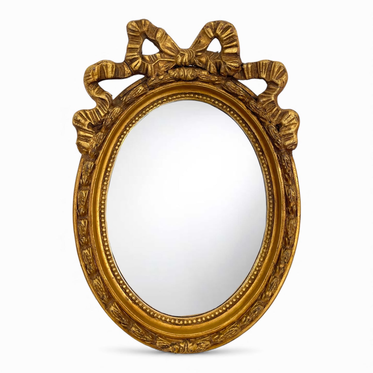 19th CENTURY FRENCH GILTWOOD OVAL MIRROR