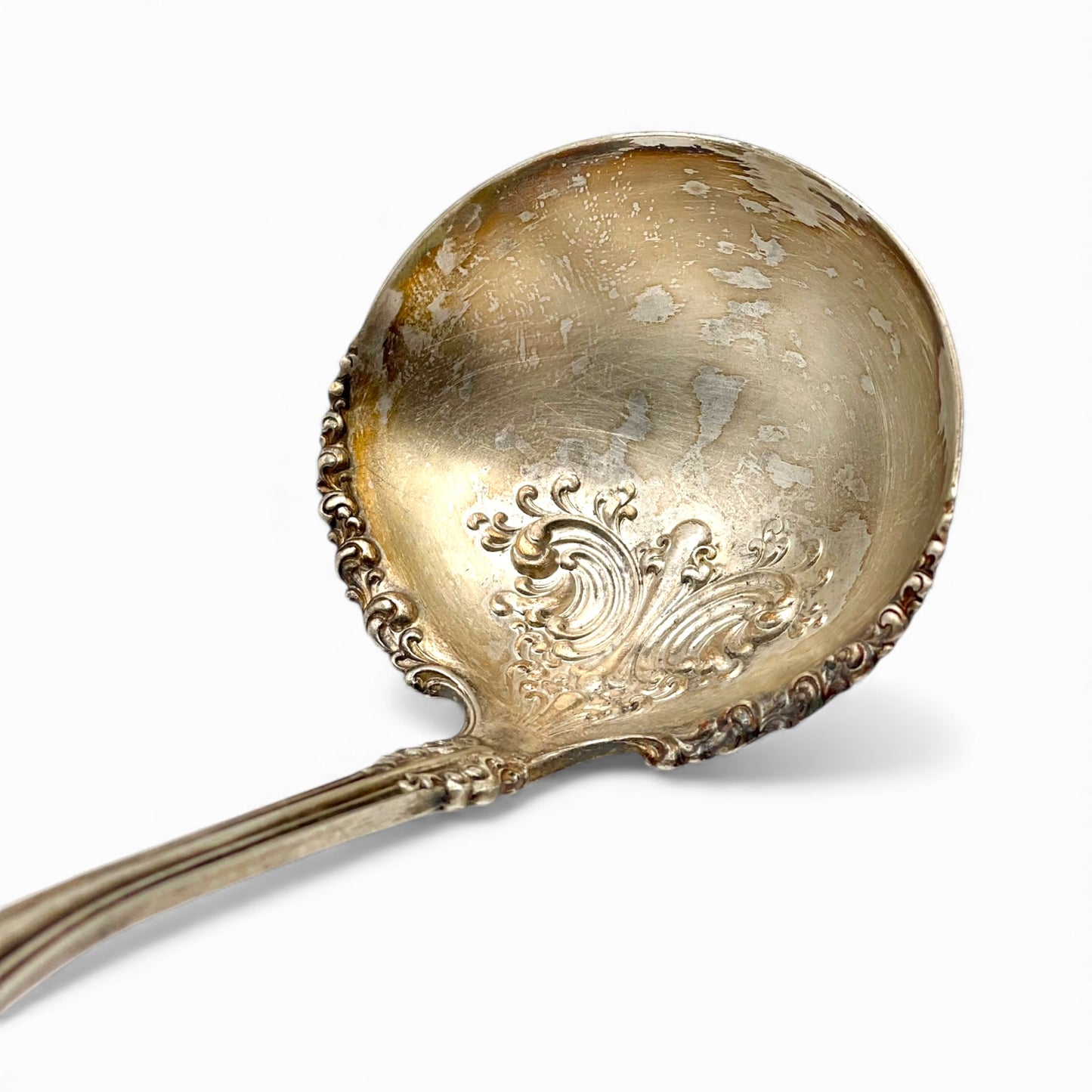 Antique silver-plated gravy ladle