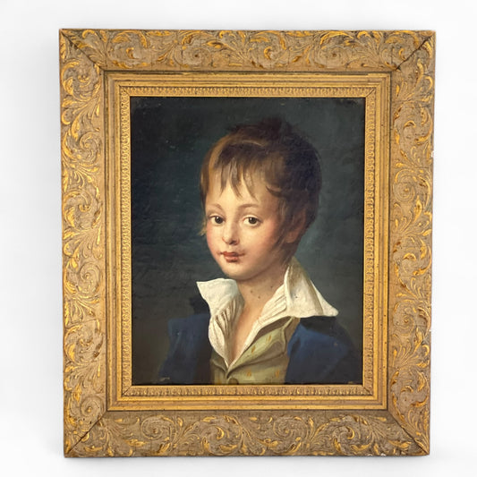 Pair of antique French portraits