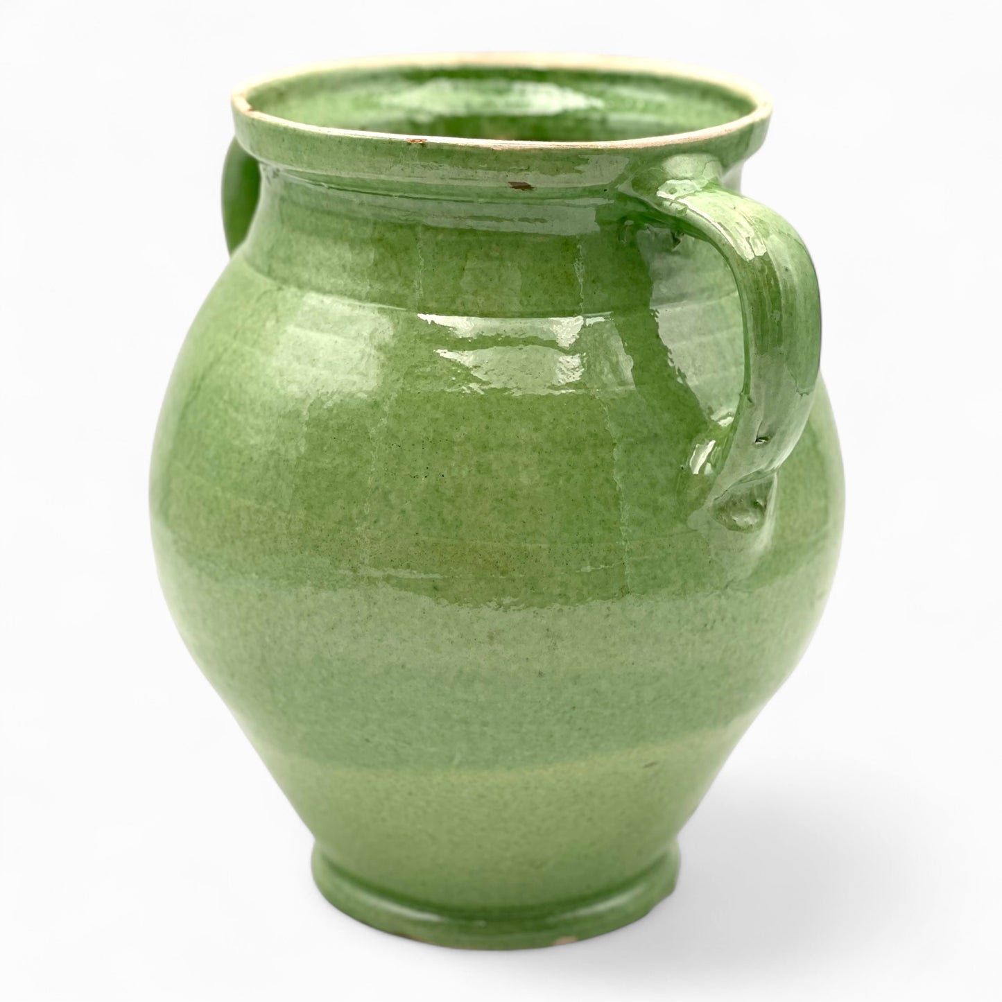 Handmade light green glazed terracotta jug/urn