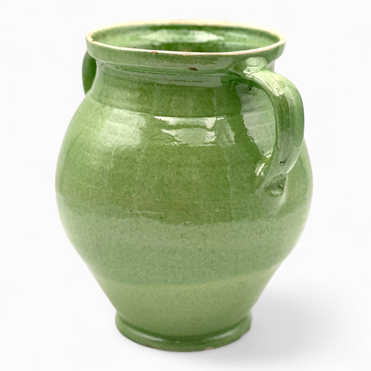 Handmade light green glazed terracotta jug/urn