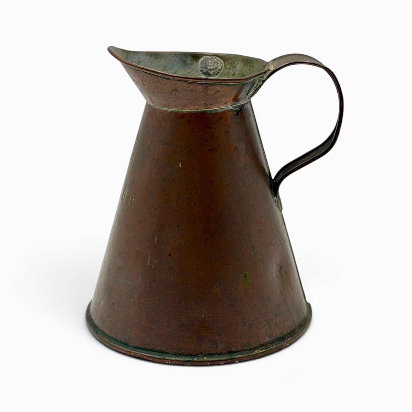 Antique copper half-gall on haystack pitcher