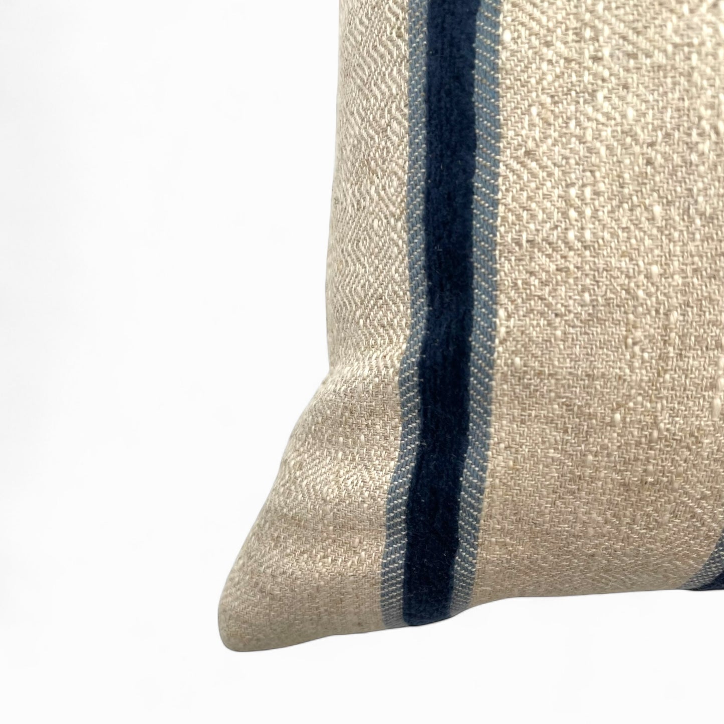 Pillow with velvet stripes