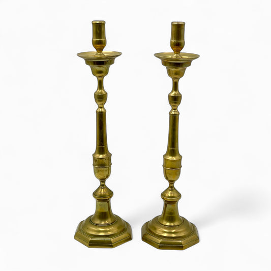 Pair of early 1900’s English brass High candle holder