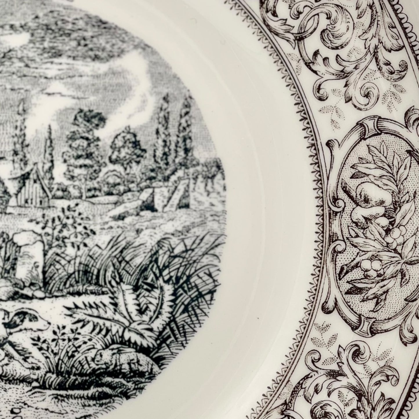 Set of six salad/dessert plates - Gien (France)