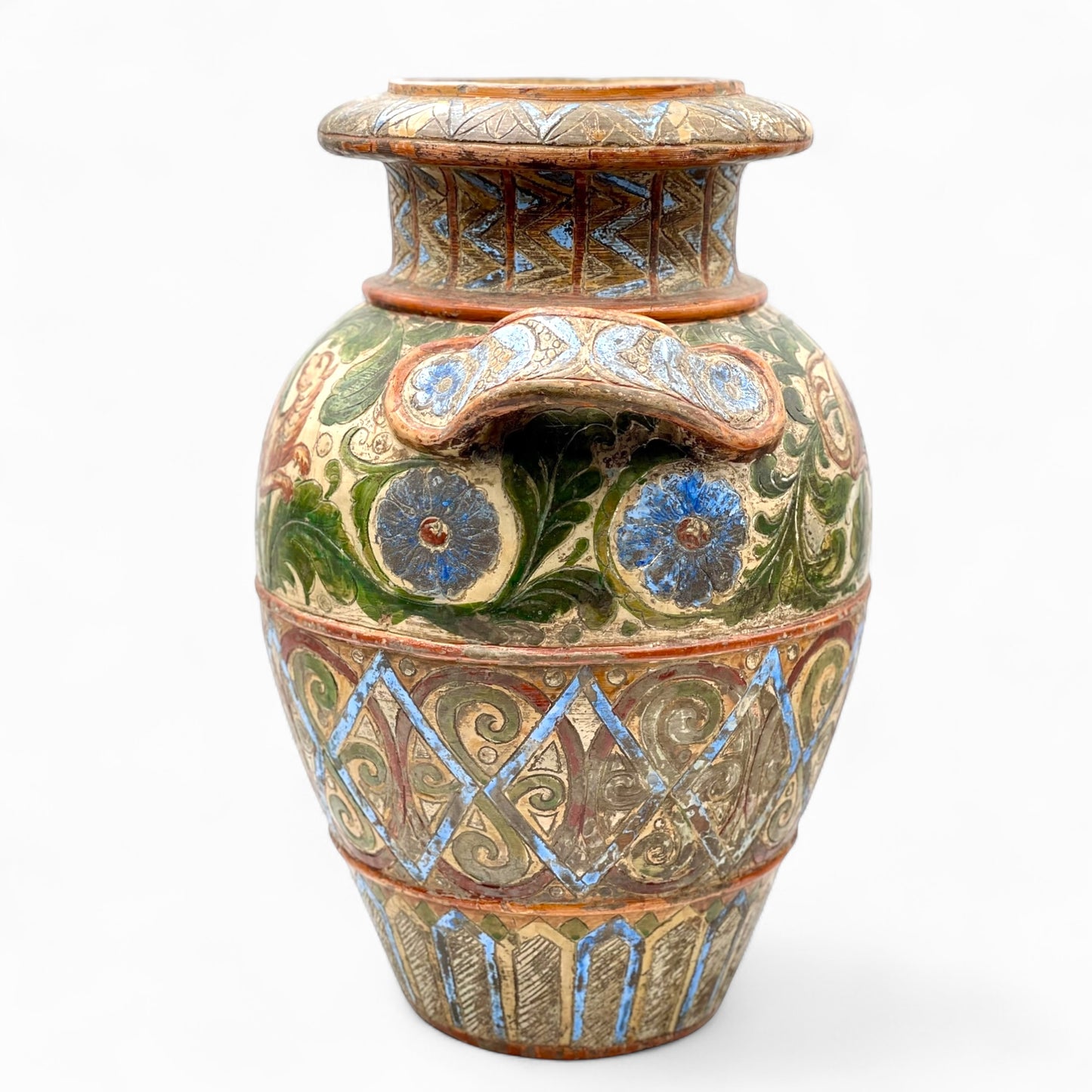 Large Sicilian Majolica terracotta vase