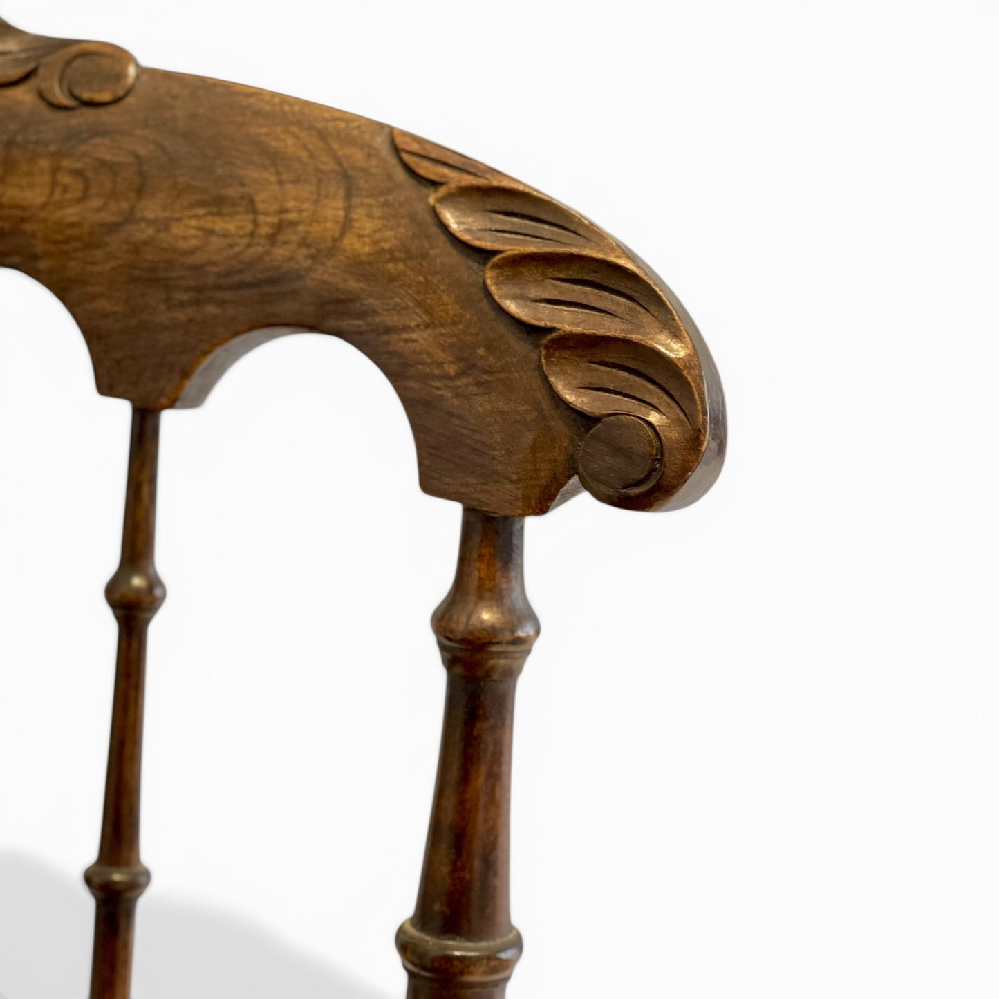 Antique Victorian spindle-back chair with rush seat