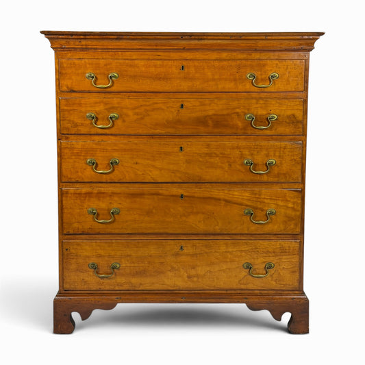Antique black cherry chest of drawers