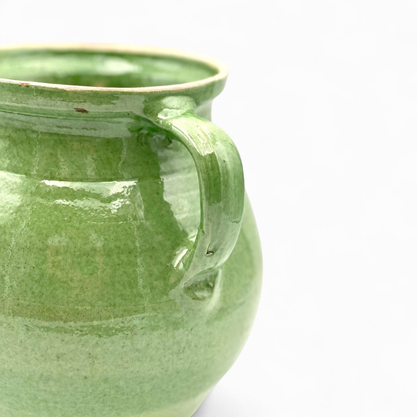 Handmade light green glazed terracotta jug/urn