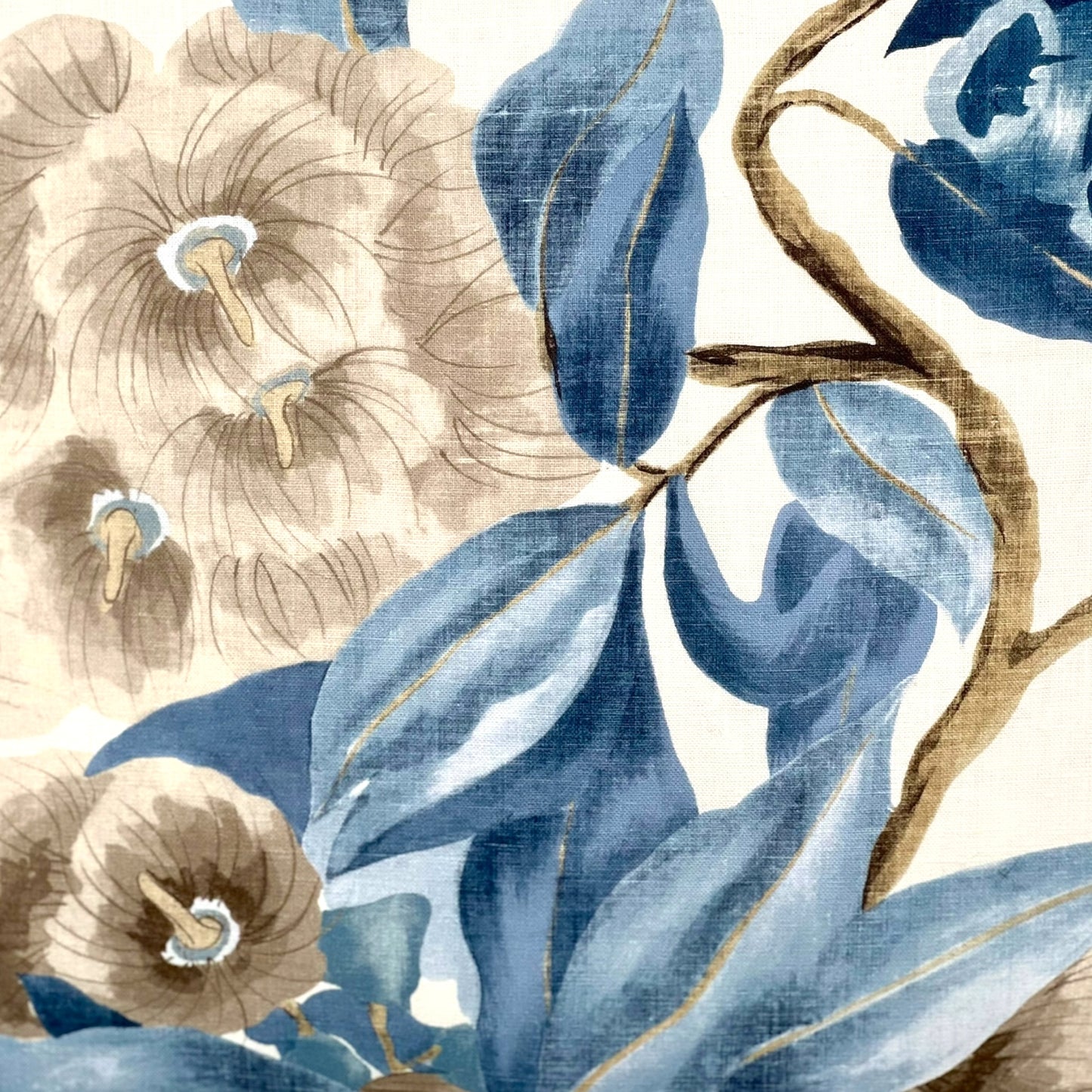 Pillow made with white and blue Anna French fabric