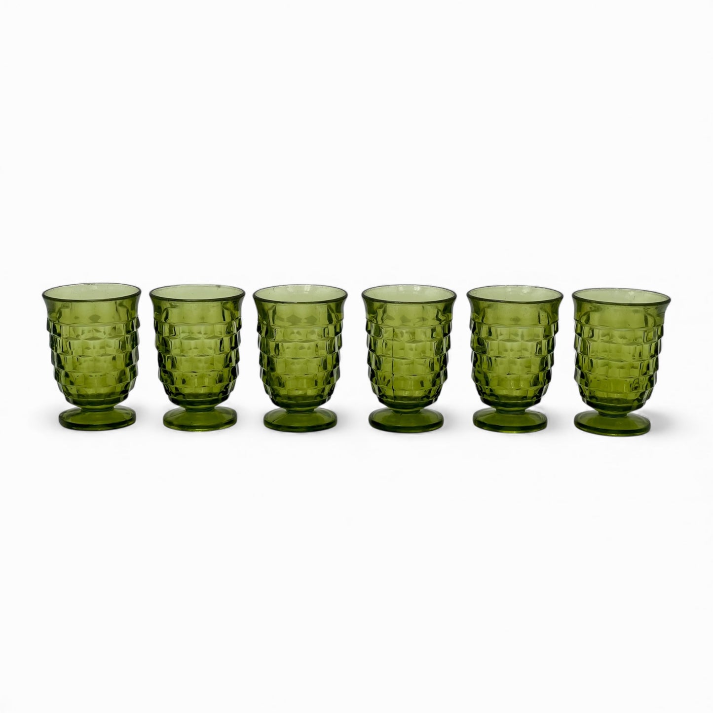 Set of 6 Indiana Glass “Whitehall” footed juice glass