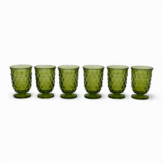 Set of 6 Indiana Glass “Whitehall” footed juice glass