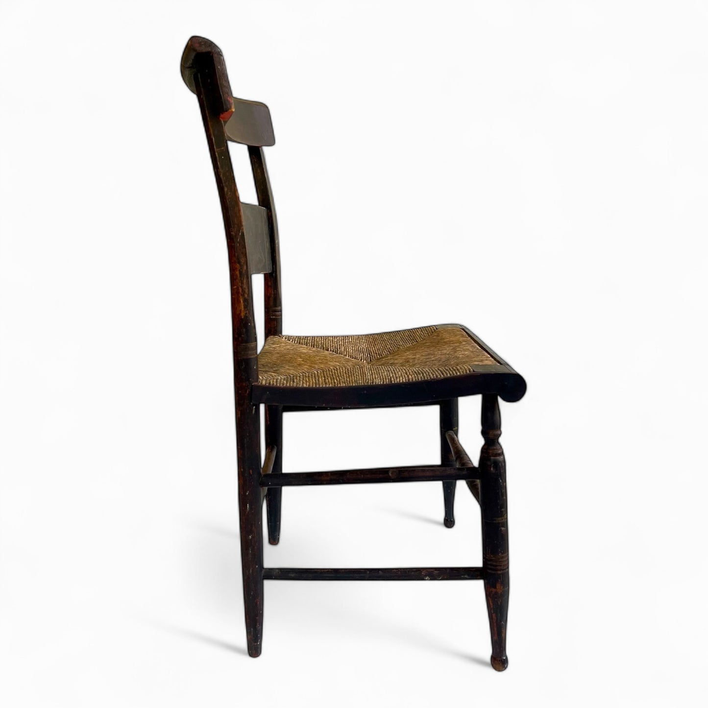 Antique Hitchcock style chair with rush seat