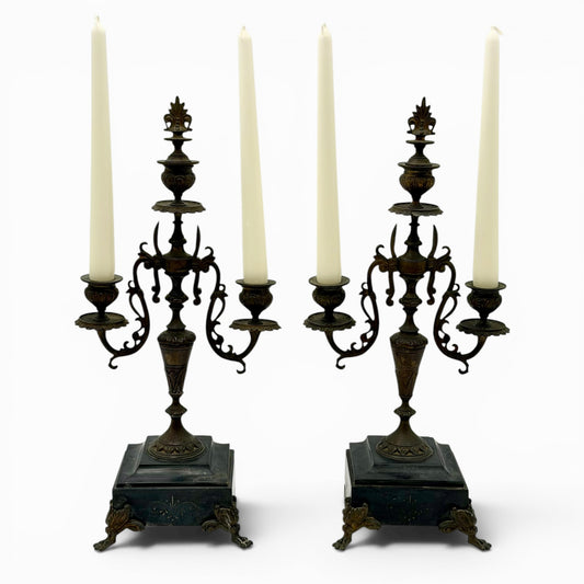 Rare pair of antique Napoleon III candelabra