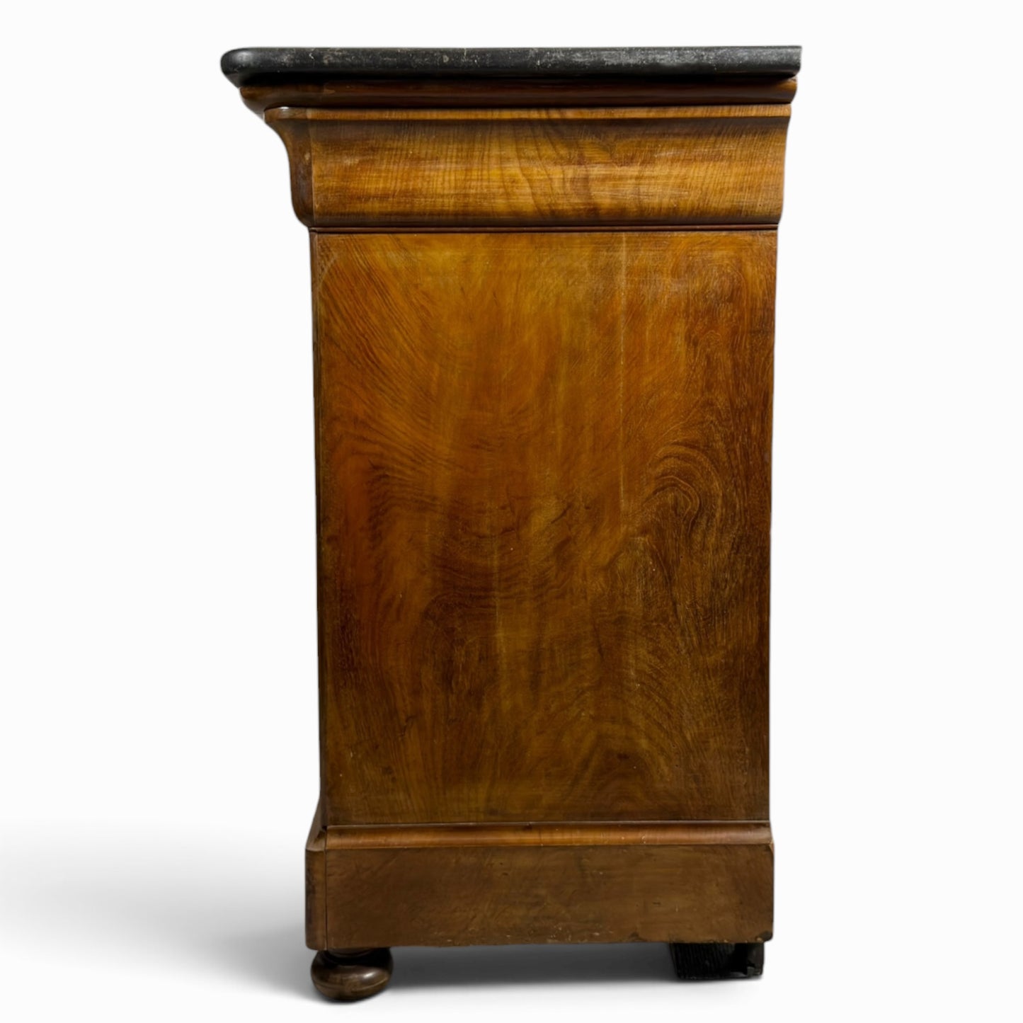 Antique Northern Italian walnut commode with original marble top