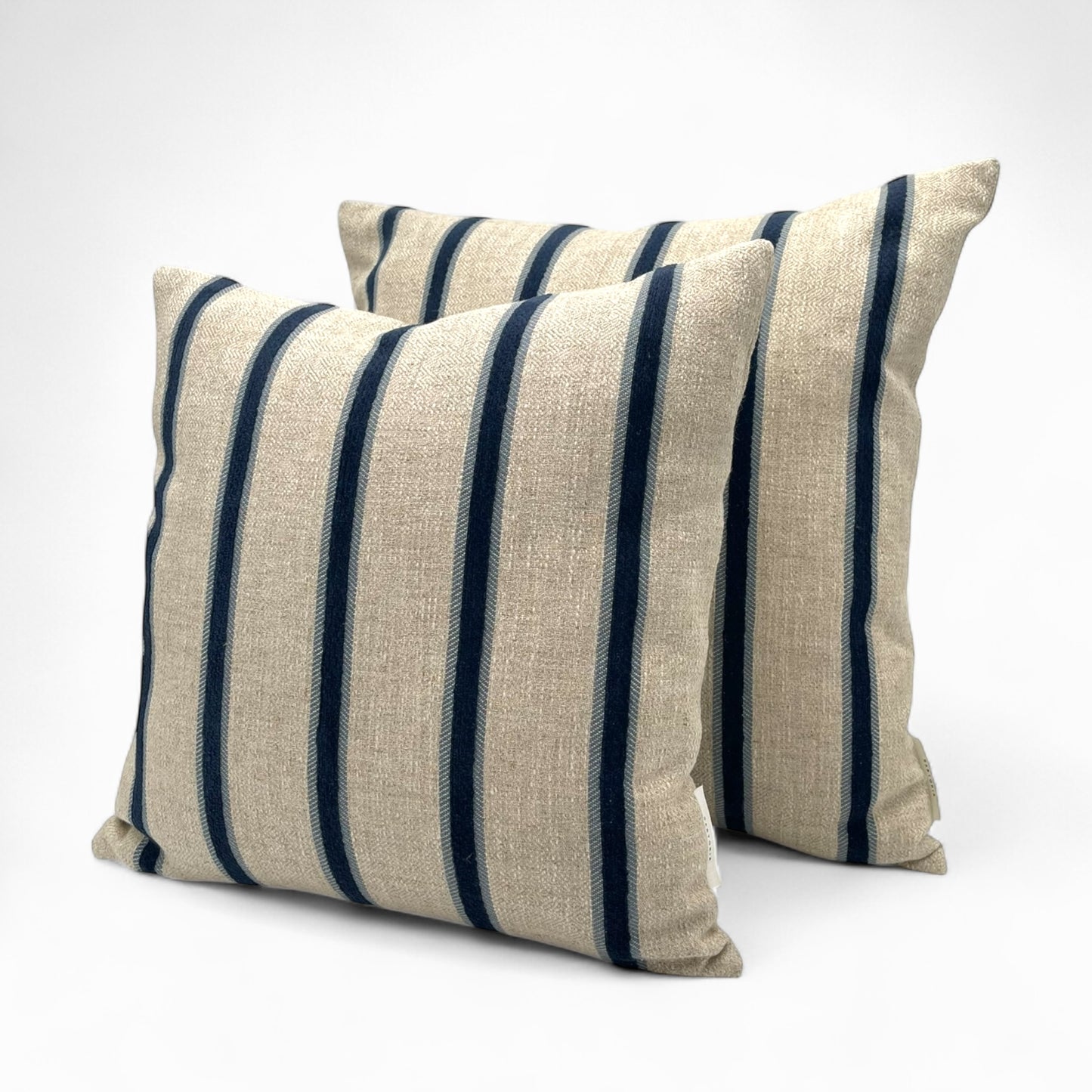 Pillow with velvet stripes