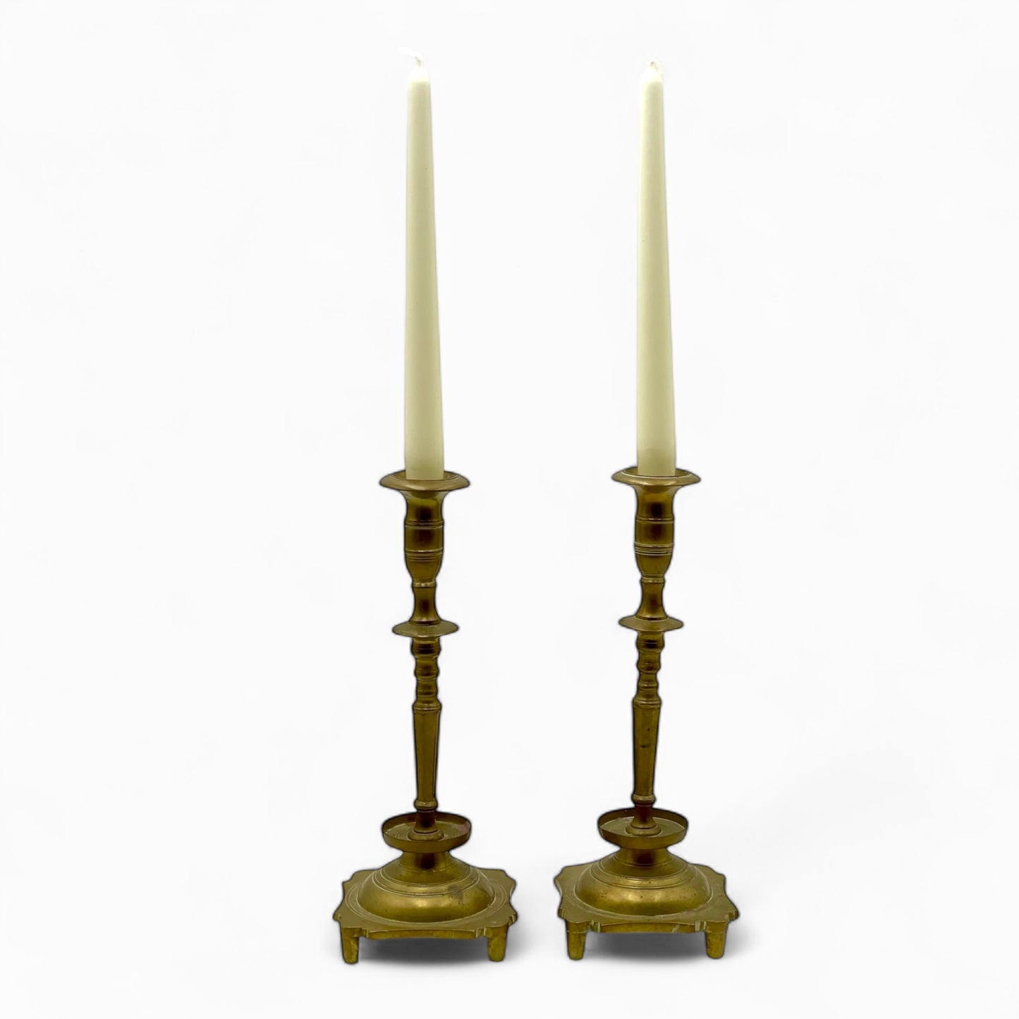 Pair of antique brass candlesticks