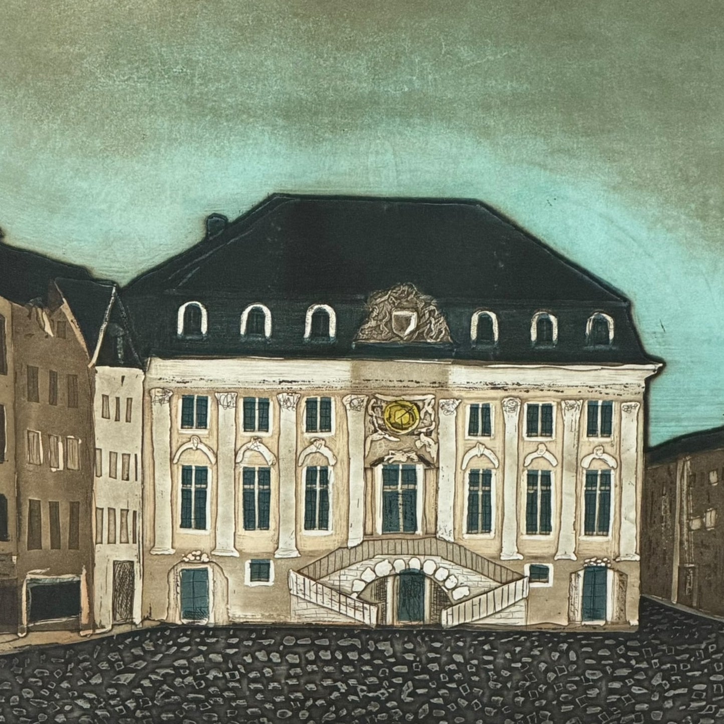“BONN” Aquatint Etching by J.J.J. Rigal