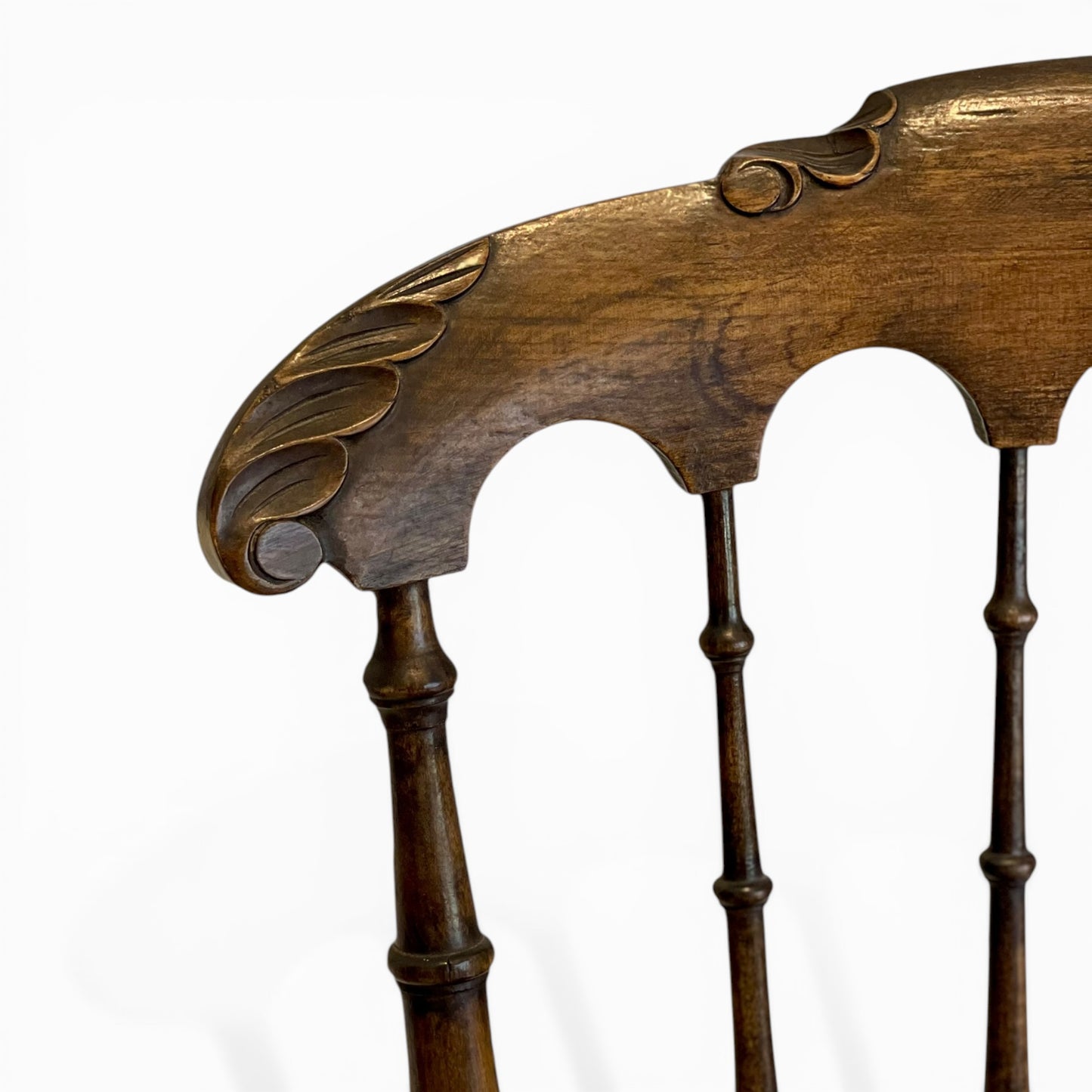 Antique Victorian spindle-back chair with rush seat