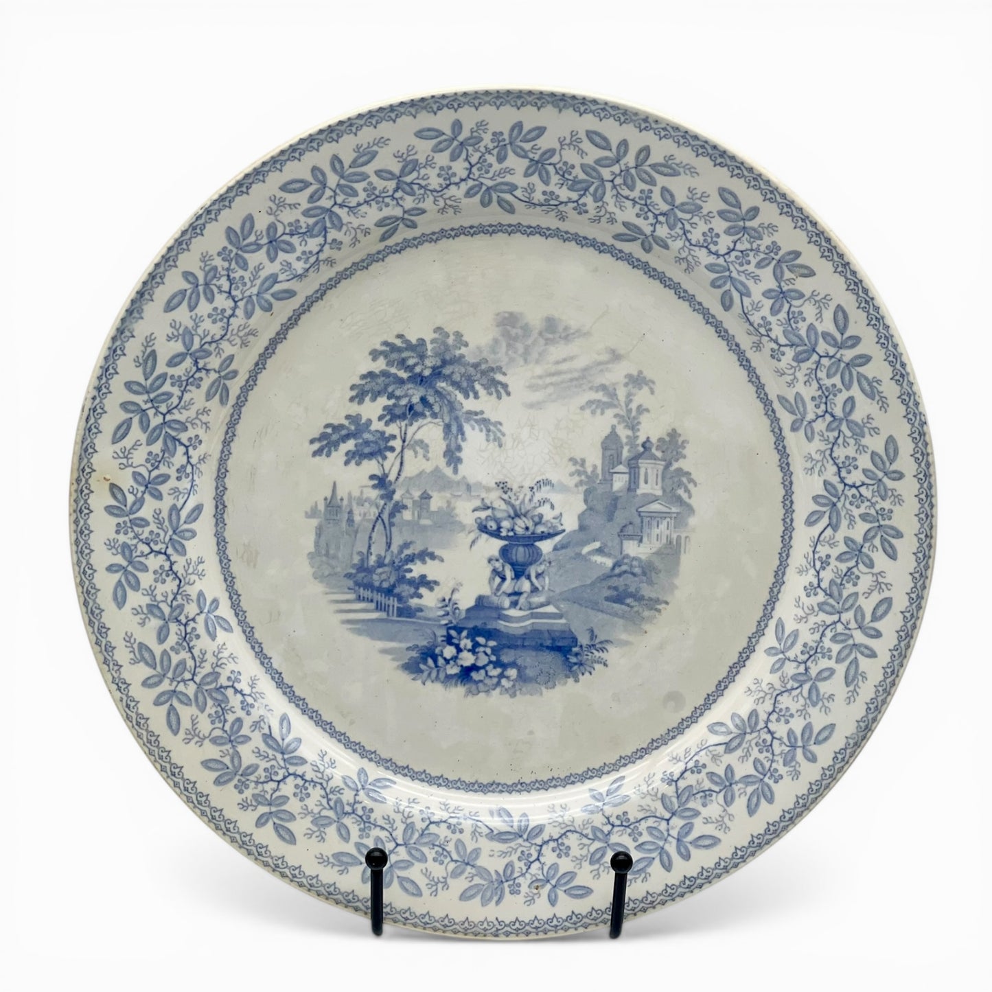 Antique English plate with landscape motifs