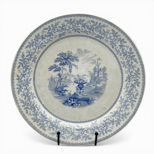 Antique English plate with landscape motifs