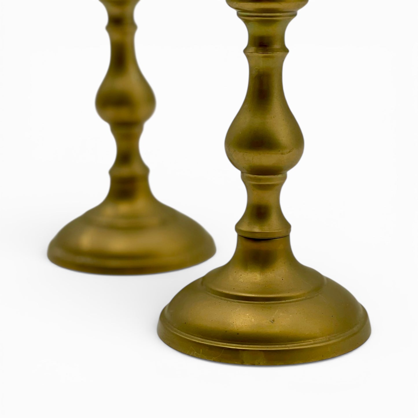 Pair of Vintage farmhouse brass candlesticks