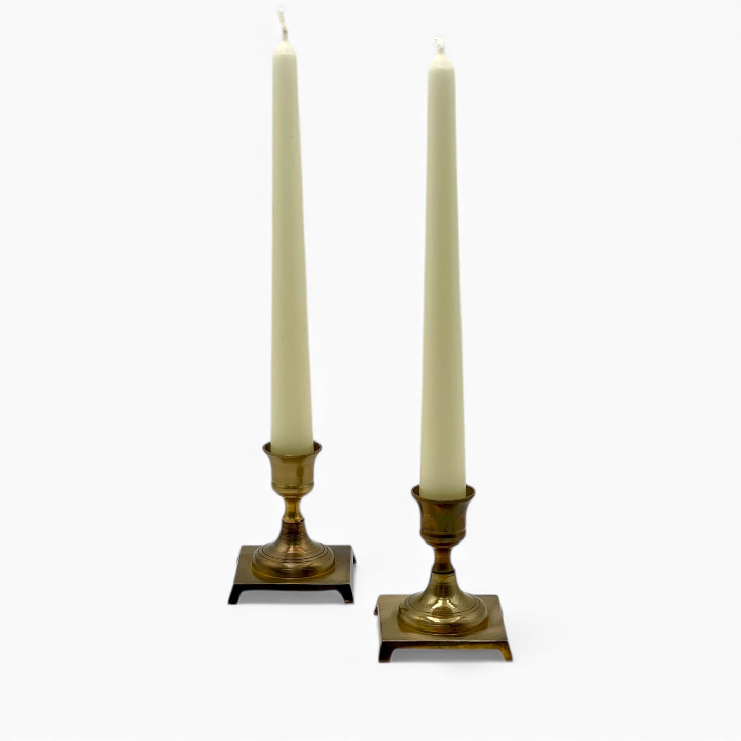 Pair of vintage Japanese brass candlesticks