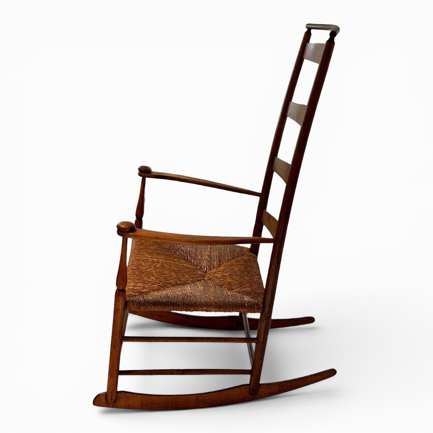 Antique Shaker Maple #6 rocking chair with rush seat
