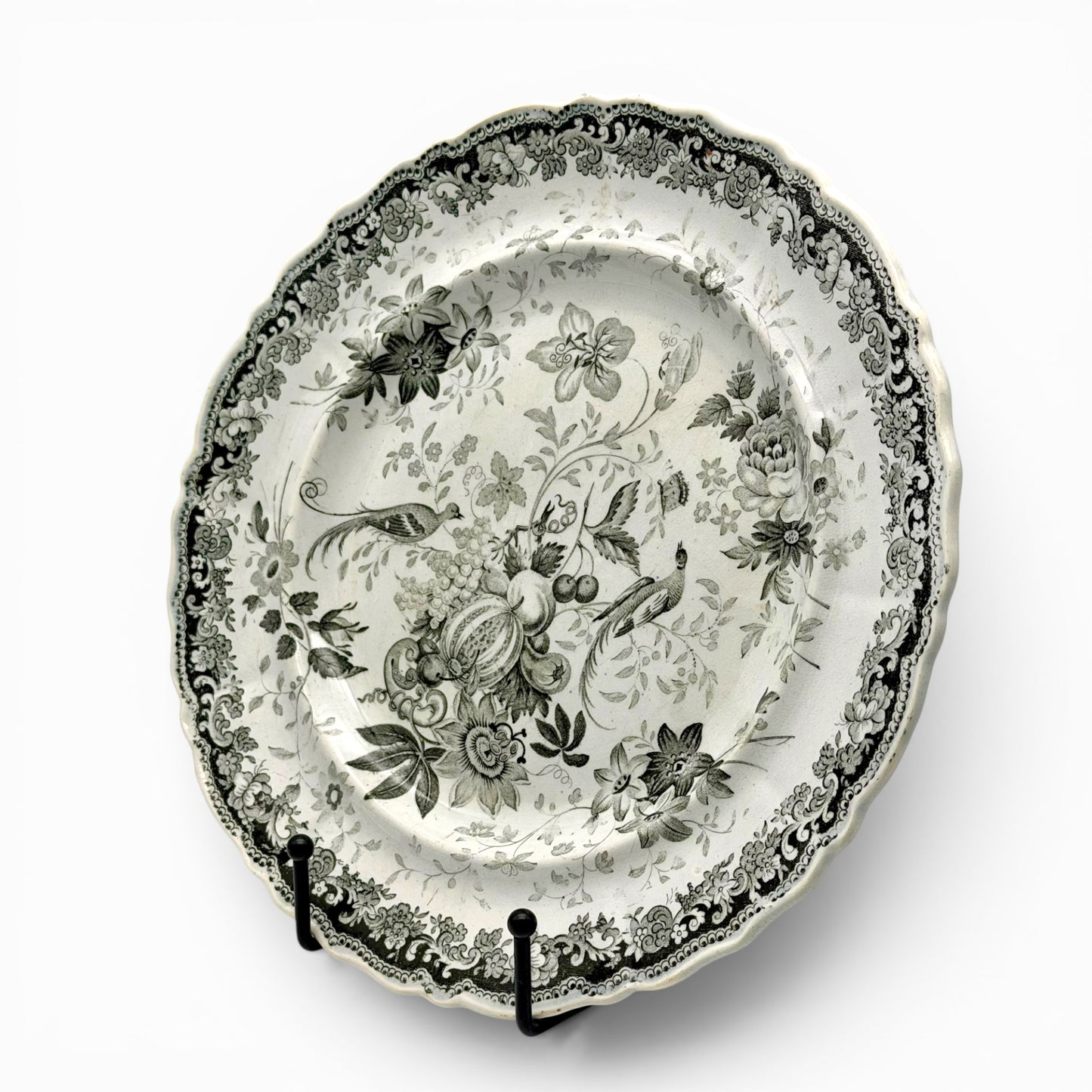 Set of three antique English transferware decorative plates