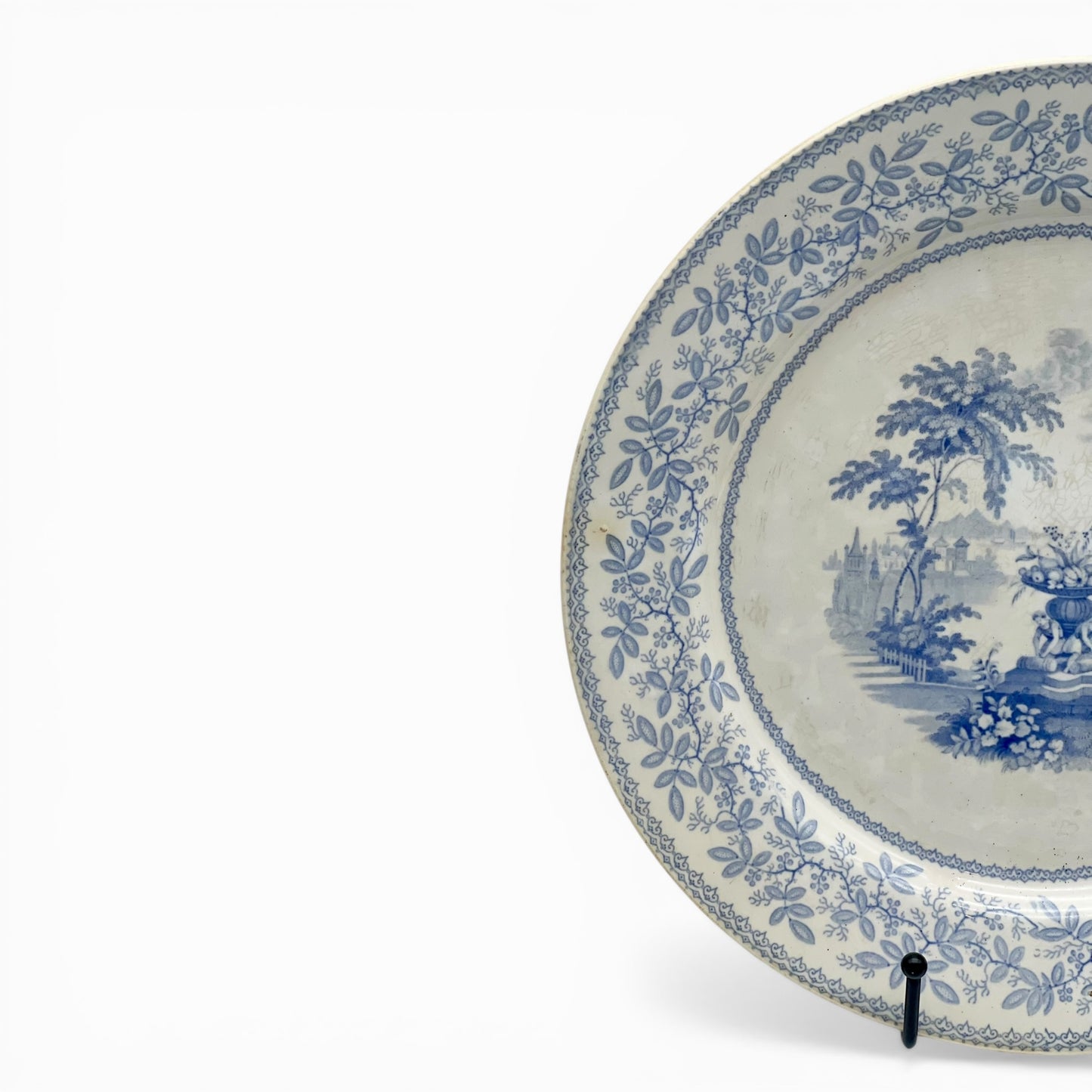 Antique English plate with landscape motifs