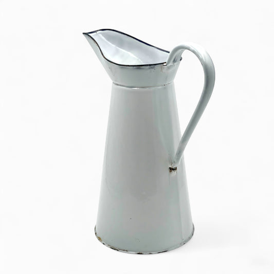Vintage large French enamel pitcher
