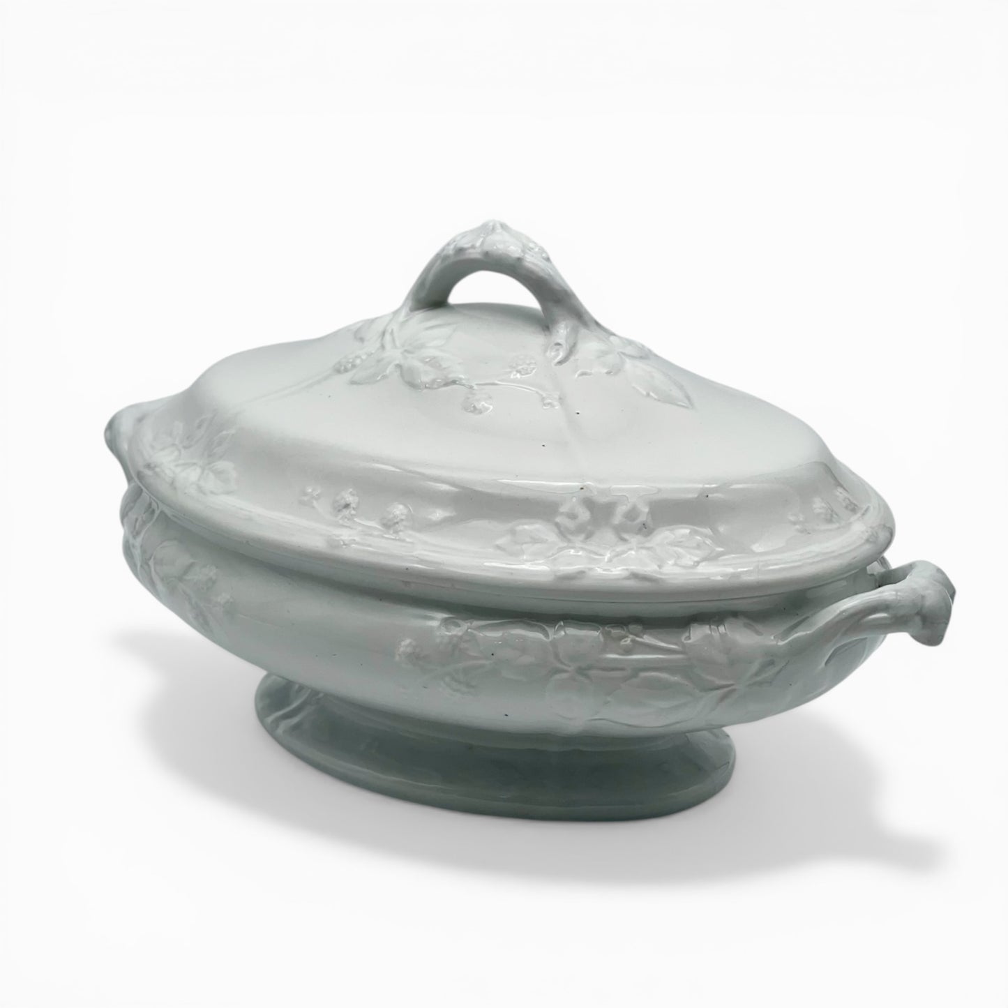 Antique white ironstone tureen