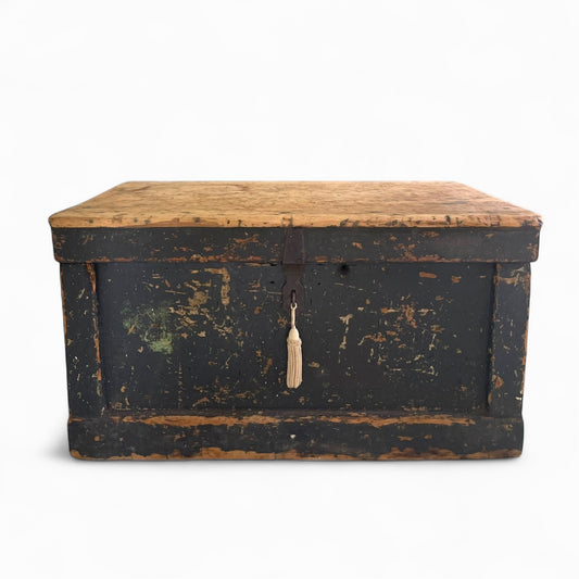 Antique carpenter wooden trunk