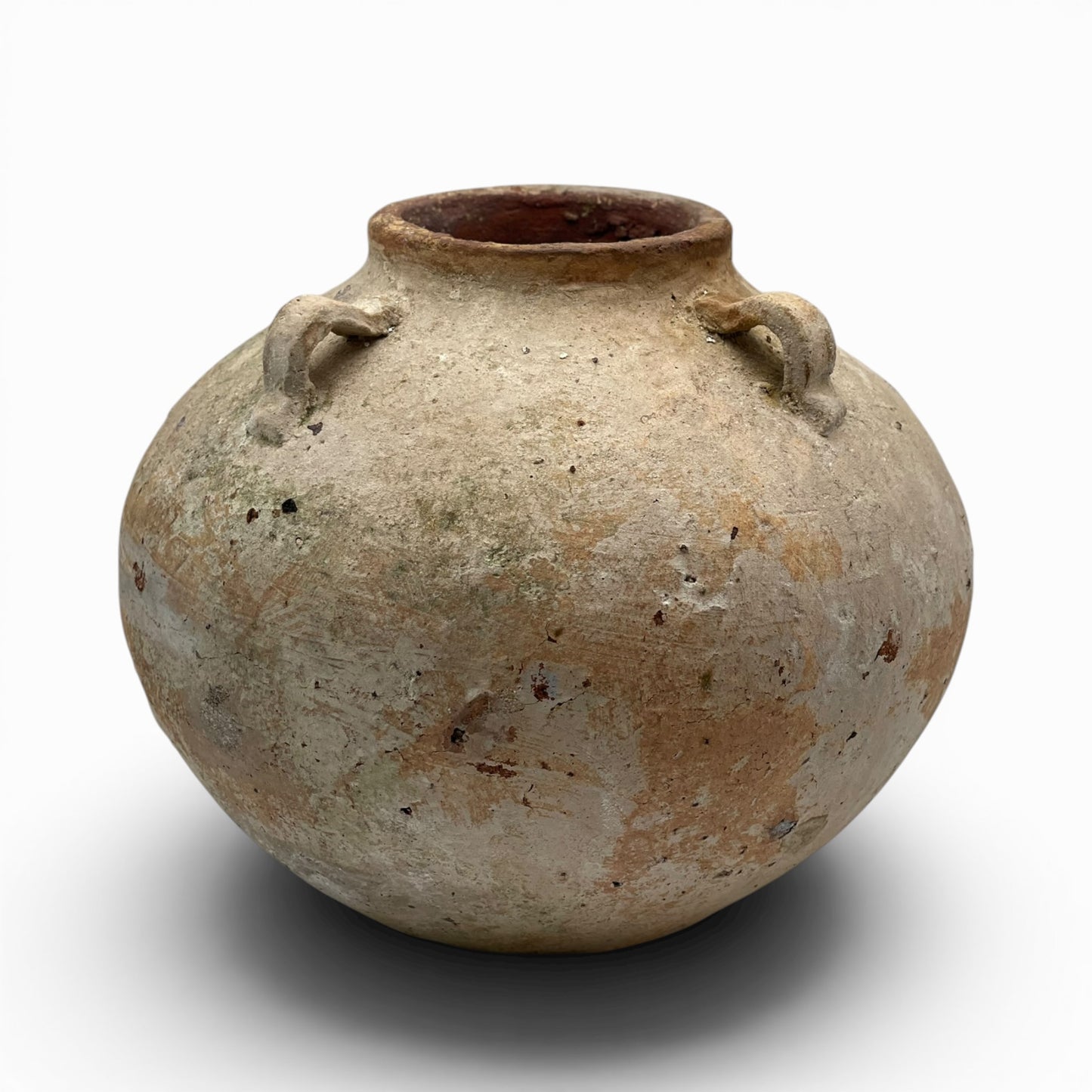 Handmade ceramic pot with 3 handles