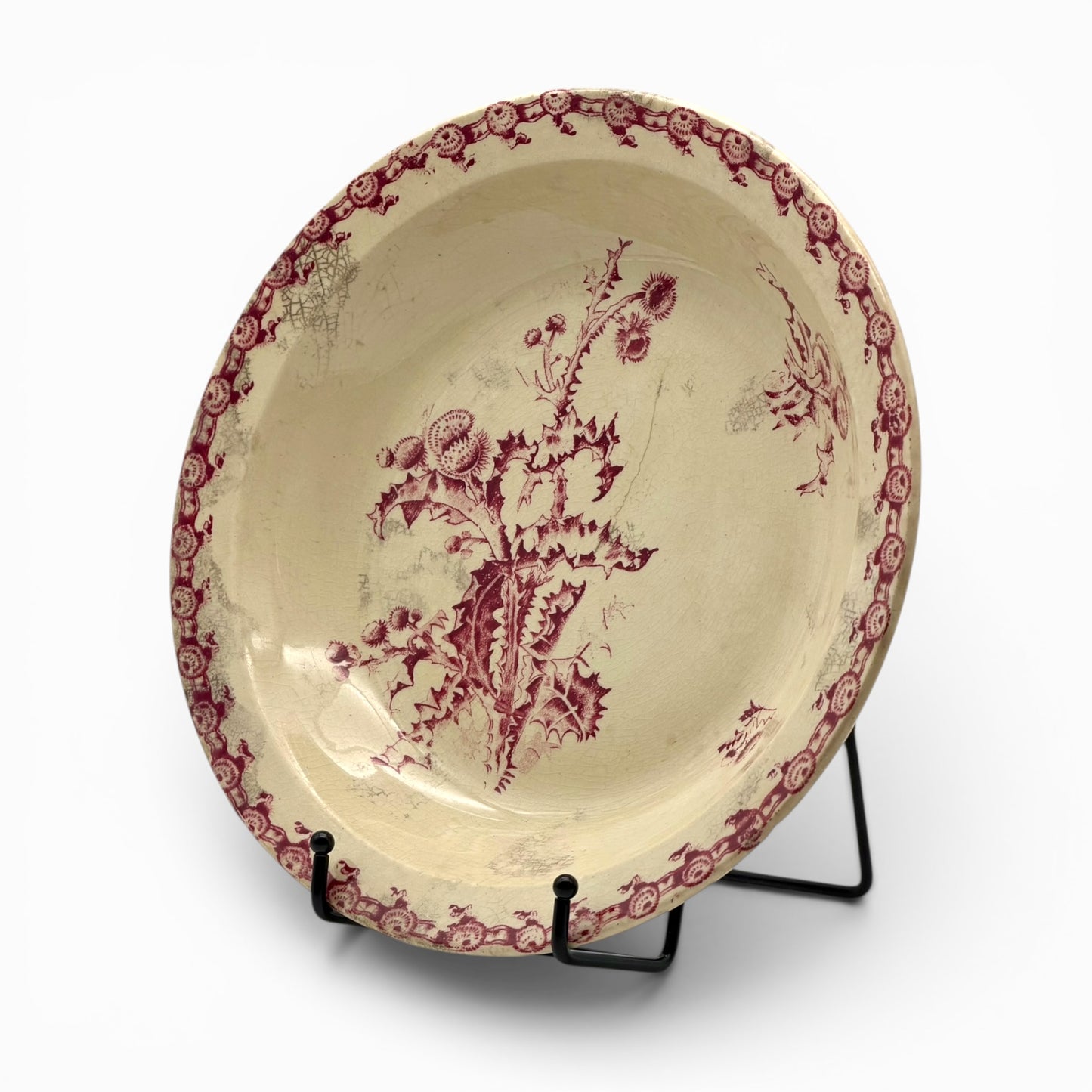 Antique Gien transferware ironstone serving dish