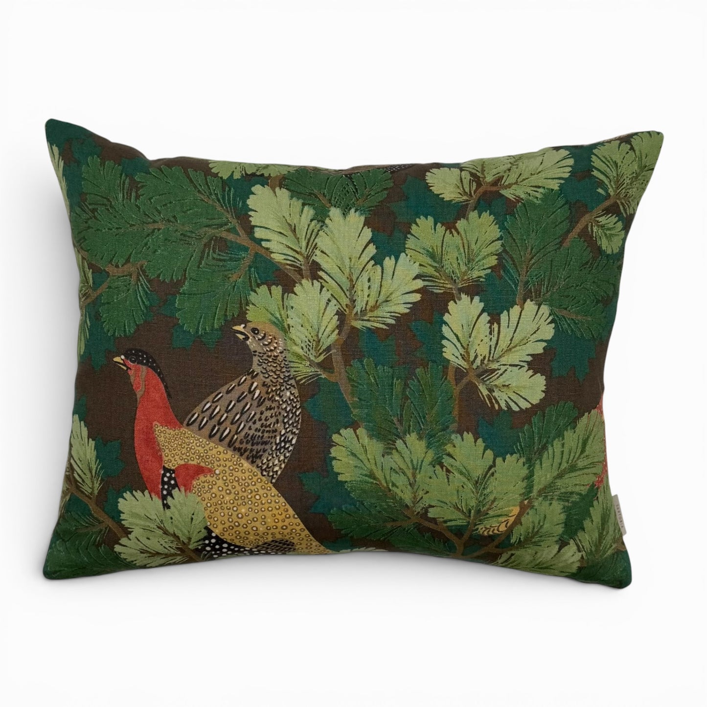 Pillow made with Schumacher “Covey Hedge” fabric
