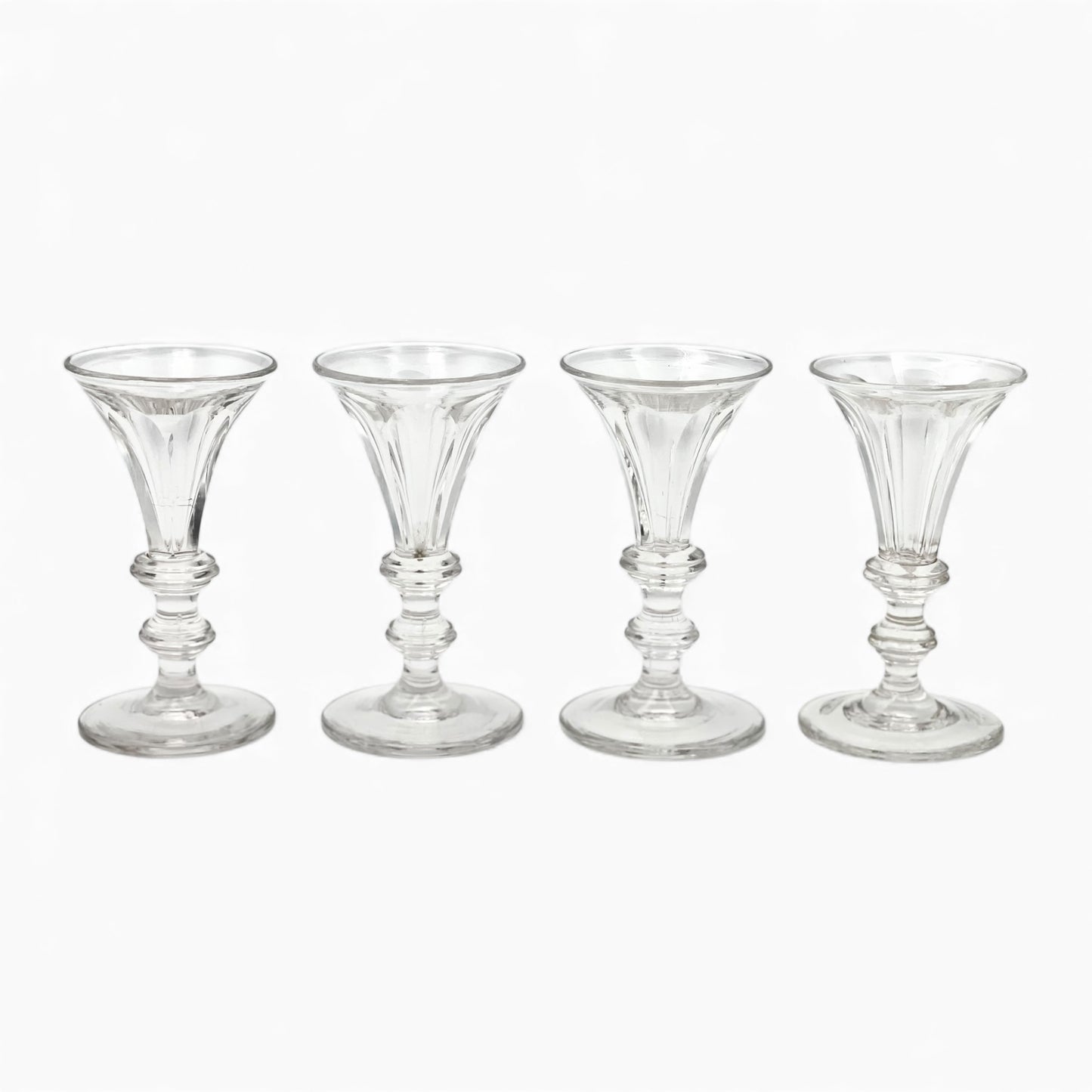Set of 4 antique lead crystal glasses