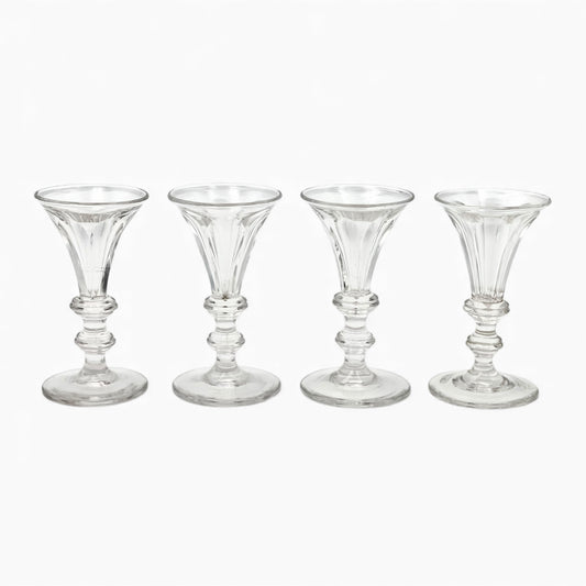 Set of 4 antique lead crystal glasses