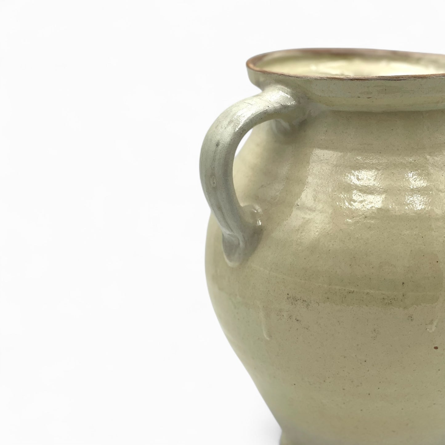 Handmade ivory glazed terracotta jug/urn