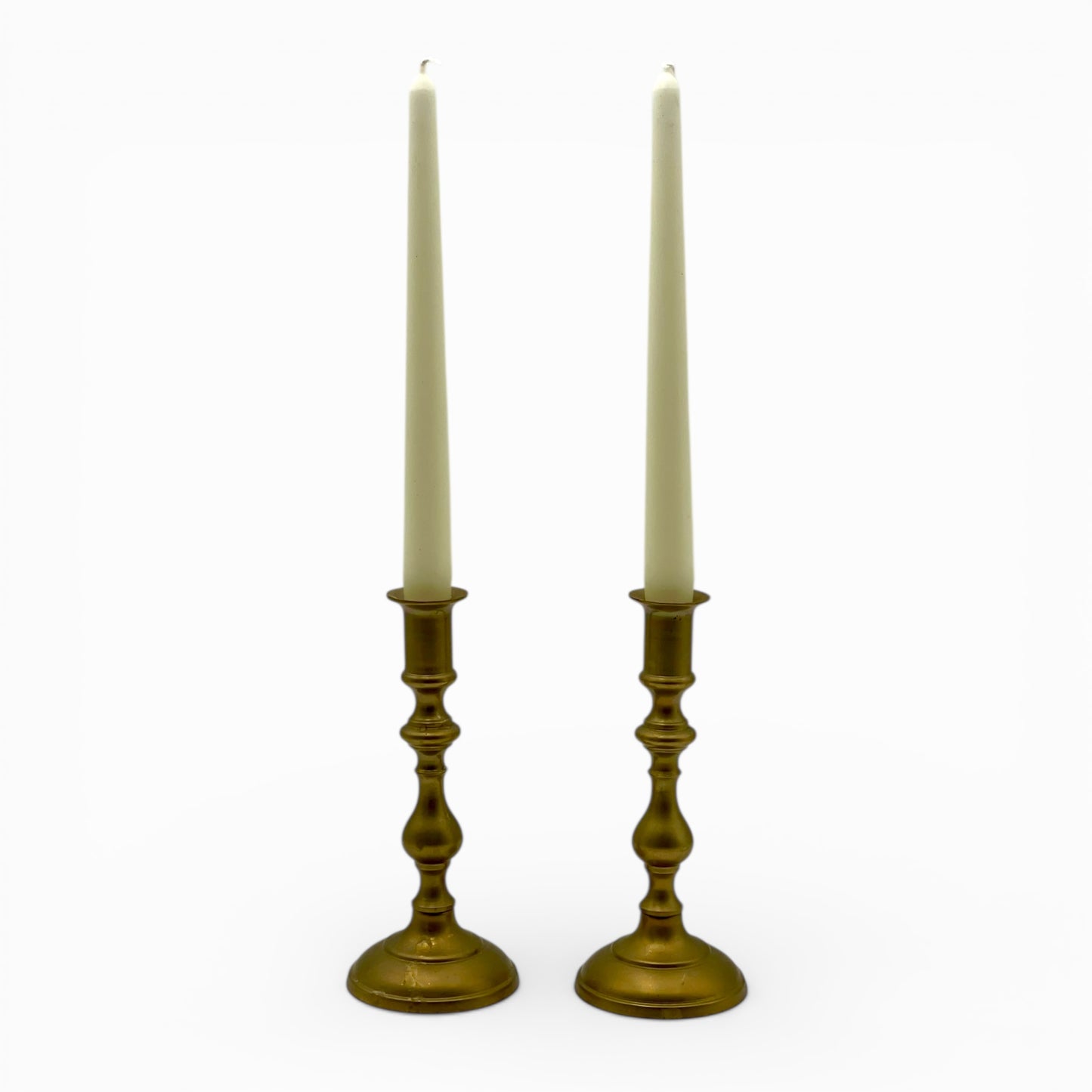 Pair of Vintage farmhouse brass candlesticks